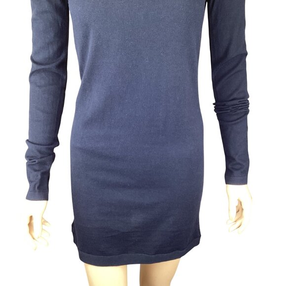 Inhabit REVOLVE Womens Cashmere Sweater Size Small Navy Blue Long Sleeve Tunic - Picture 3 of 6